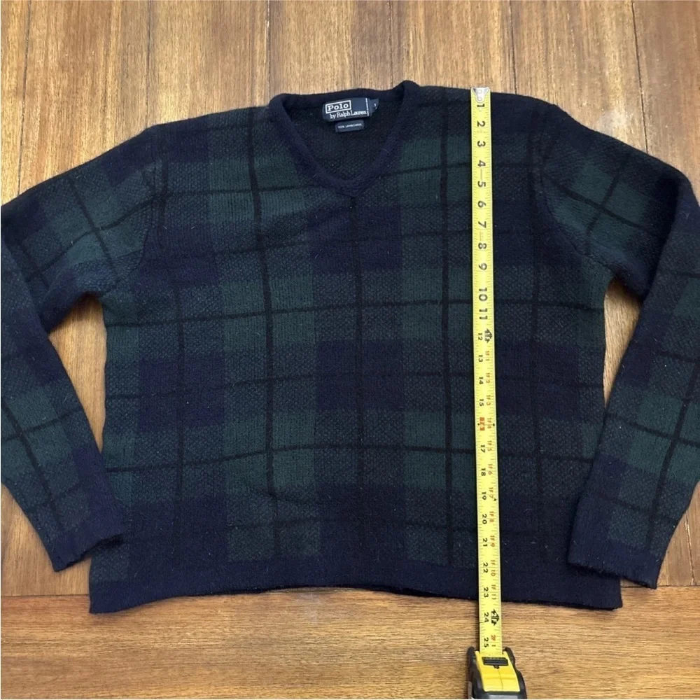 Vintage Polo Ralph Lauren Mens Sweater Large* Lambswool Plaid Preppy Golf 90s